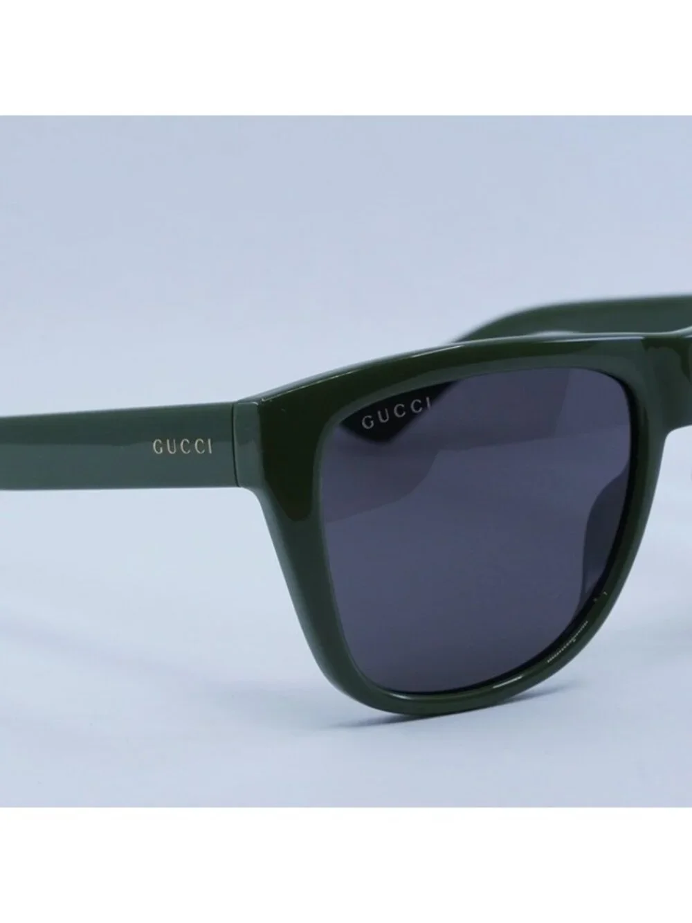 Sunglasses Gucci GG1345S 007 Sunglasses Green Square Frame, Grey Lenses
